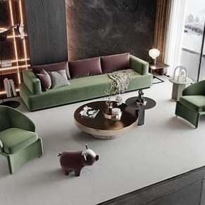 现代沙发茶几组合3D模型下载